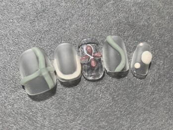 カラ ネイル 中津店(calla nail)/クリア×マット×ぷっくり