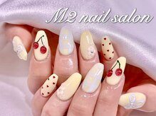 エムズ ネイルサロン(M2)/バターイエローチェリーネイル