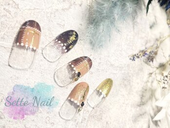 セッテネイル(Sette Nail)/ストレートフレンチ×チェック