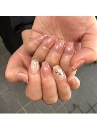 ピンクミラーネイル