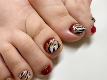 エーネイルルーム(A.Nail.room)/虎柄フットネイル☆