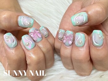 サニーネイル(SUNNY NAIL)の写真/夏ネイルで季節を先取り♪300色以上のカラー＆200種のパーツで自由にアレンジ♪持ち込みデザインもOK◎