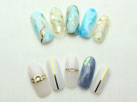 ニュアンス天然石ネイル