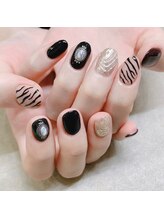 プライズアイリス アイラッシュ 池袋東口店(prize Iris eyelash)/ゼブラ柄ネイル【池袋】