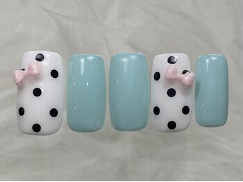 ネイルメゾン 渋谷店(NAIL MAISON)/ドットリボン韓国¥9000
