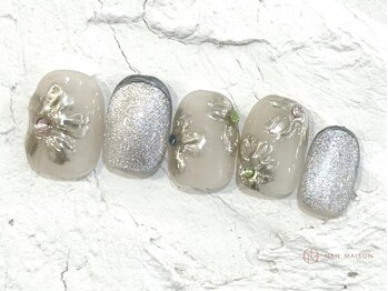 ネイルメゾン 池袋店(NAIL MAISON)/シルバーマグフラワー¥10550