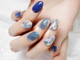 ニュアンス大理石ブルーネイル