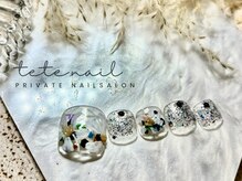 テテネイル(tete.nail)/［foot］押し花×3Dフラワー