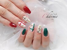 シャルム(Charme)/ちぐはぐクリスマスネイル