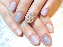 トレス ネイルサロン(3.tres.Nail Salon)/【しきつめ大人ビジューネイル】