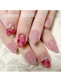 ベリー系ニュアンスネイル