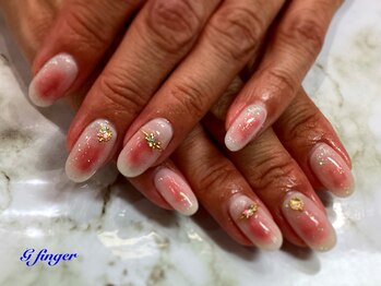 ジー フィンガー 千葉店(G)/キラキラチークネイル