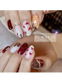 バレンタインネイル