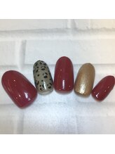 ネイルサロン マリブ(Maribu)/ハンド　アート2本　レオパード