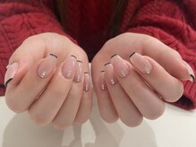 アイミーモア 国立店(aimer more)/黒フレンチネイル