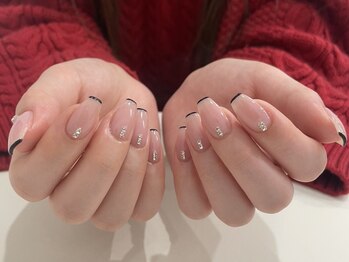 アイミーモア 国立店(aimer more)/黒フレンチネイル