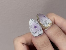 パープルニュアンスネイル