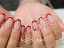 スタイリッシュネイルズ(Stylish Nails)/レッドスキニーフレンチ