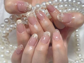 バラ、フレンチネイル