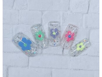 アルセア 上野御徒町店(Alcea)/花 スクエア ラメ カラフル