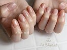 ちゅるんシンプル桃ネイル