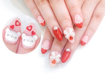 ネイルコレクション ピンク(Nail Collection Pink)/ジェル定額¥9990コース★3Dくま