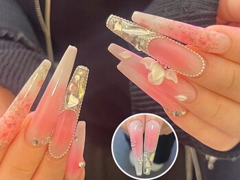 ベルネイル 池袋(Belle Nail)/フラワーロングデザイン