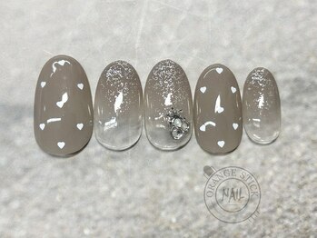 オレンジスティック/ハートドット　バレンタイン