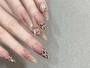 マグネットヒョウ柄ネイル