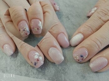 朱花 プルバイシュカ(fle by 朱花)/お花ネイル