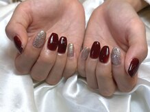 マイフェアレディ 今池(MyFairLady)/ボルドー×上品ラメの冬ネイル