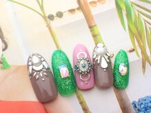 ネイルサロン ティディ(TIDY)/春夏スモーキー&エスニック¥