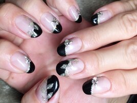 ブラック斜めフレンチ