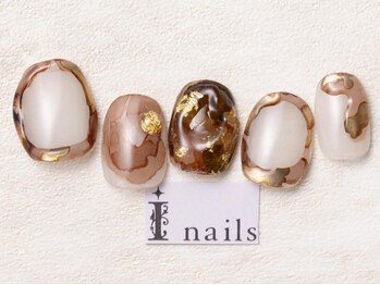 アイネイルズ 池袋店(I-nails)/ぷくぷくブラウンインク