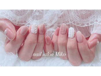 ミコ(Miko)/ニットネイル　チェック　ピンク