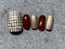 カラ ネイル 中津店(calla nail)/上品ツイードフットネイル