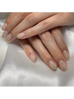 アローナ ネイル(Arona nail)/ミラーフレンチネイル