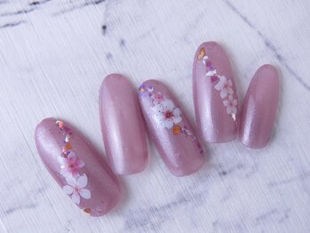 #お花ネイル #ピンク #ジェル