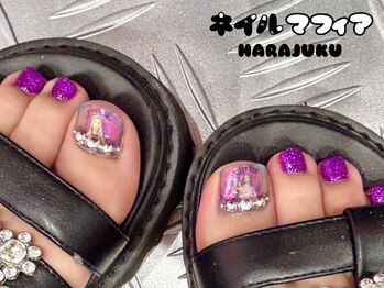 ネイルマフィア 原宿(NAIL MAFIA)/フットネイル/春カラー/オーロラ