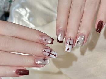 甘辛バランス手書きクロスネイル