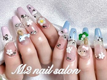 エムズ ネイルサロン(M2)/フレンチクリア夏キティネイル