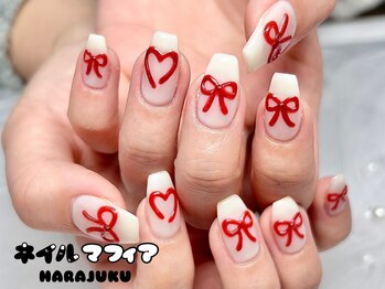 ネイルマフィア 原宿(NAIL MAFIA)/リボン/バレンタイン/ぷっくり