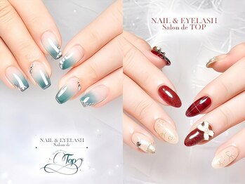 トップ(TOP)の写真/新規オフ無料★ワンカラー¥4300！まつ毛でご来店の方も同価格！トレンドネイルや季節ごとのデザインも多数