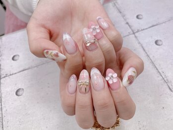 ネイル ビューティーマジック 葛西本店/ピンクフラワーネイル