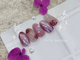 大人かわいい紫陽花ネイル