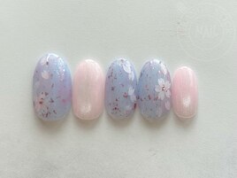 桜/桜ホロ/マグネット/水色