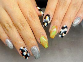 市松模様/マーブル/シルバーラメ