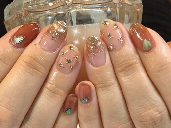 アトリエルリアン(Atelier Le Lien)/秋ネイル/クリアブラウン