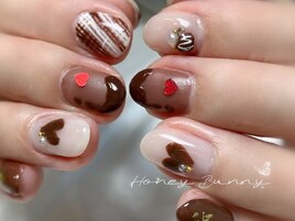 バレンタインネイル