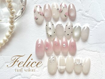 フェリーチェ(Felice)の写真/大人女性の指先を彩る上品ネイル◎こだわりデザインお任せ下さい♪古町の老舗サロン！駐車場割引あり◎